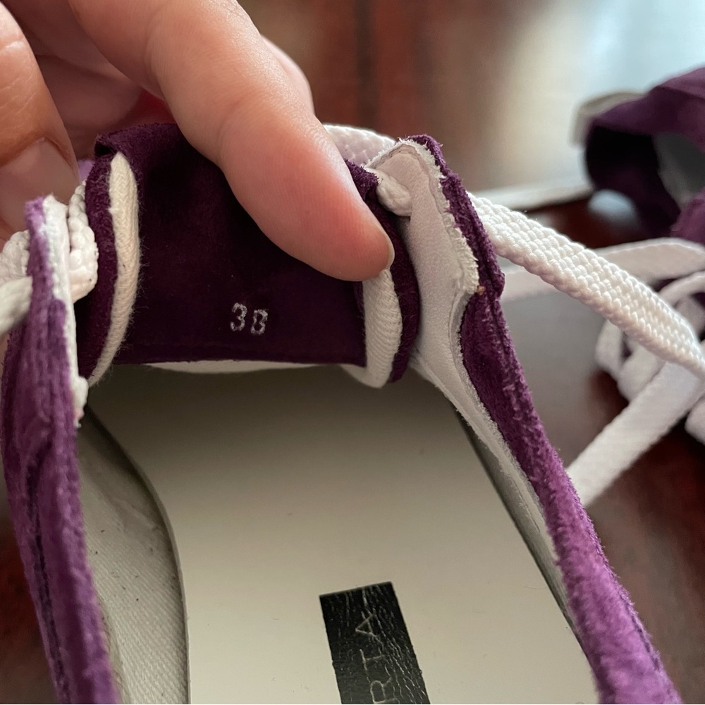 D’acquasparta Firenze Women’s Purple Suede Leather Sneakers Made in Italy - Picture 6 of 10